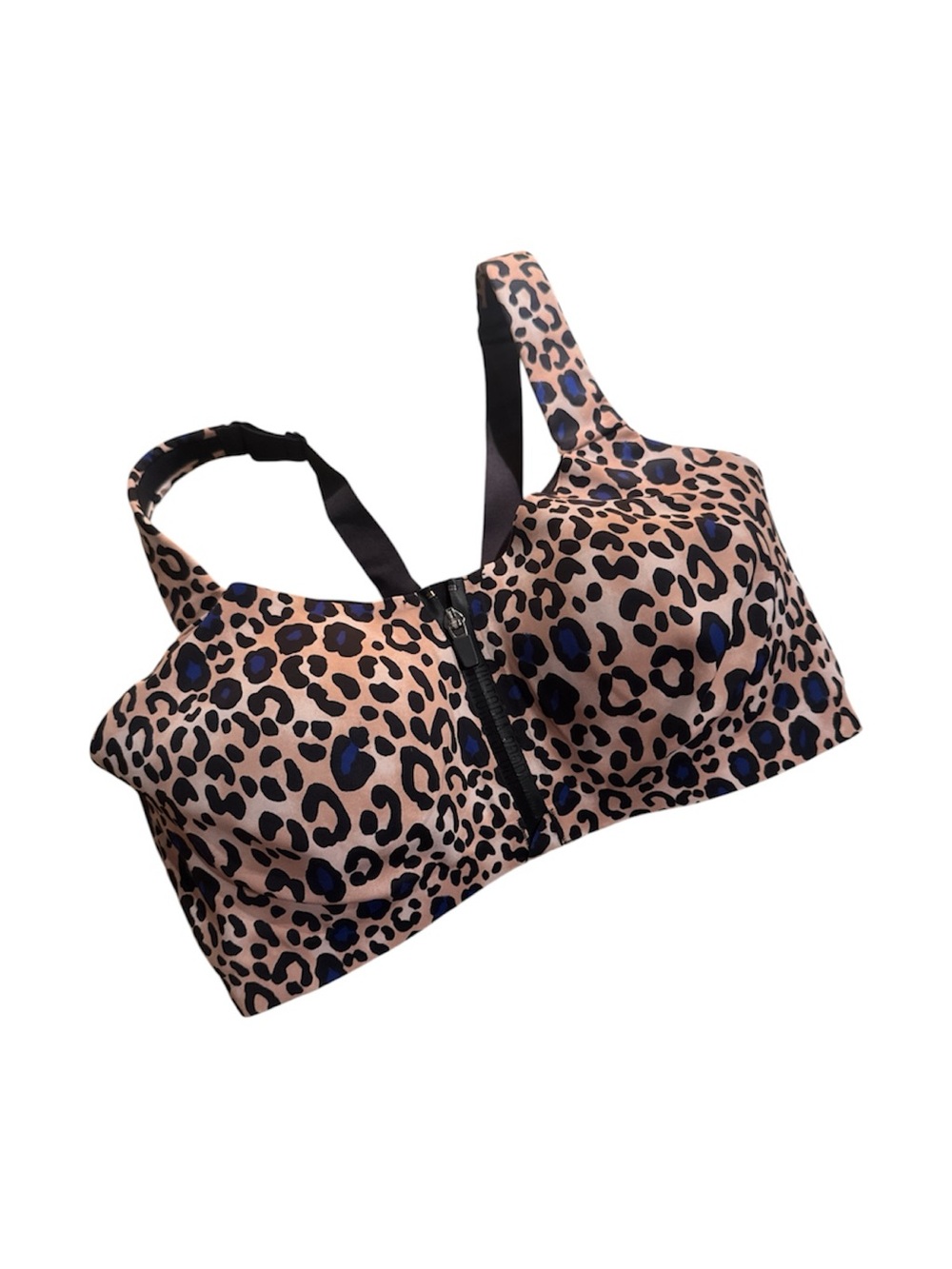 Victoria Secret Leopard Print Front-Zip Sports Bra - size 36DDD